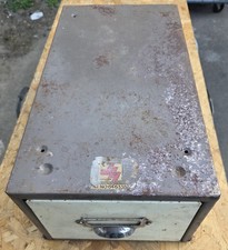 Vintage VETERAN SERIES METAL INDEX FILING CABINET SINGLE DRAWER for restoration