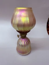 Signed Carl Radke / Phoenix Studios Custom Art Glass Miniature Oil Lamp
