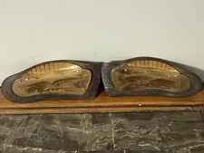 Pair Of Vintage Leather And Brass Shoe Braces Made By The BA Shorb Shoe Co