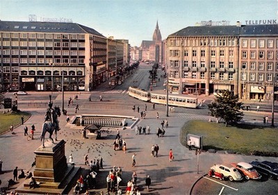 870893) Postcard view from the main station to Bahnhofstrasse Hanover 