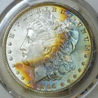 1896-P PCGS MS64 Morgan Dollar w/ Superb Neon Crescent Toning - Absolute Stunner