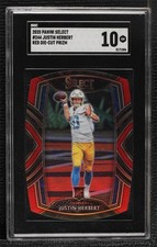 2020 Panini Select Club Level Red Prizm Die-Cut Justin Herbert SGC 10 GEM s5j