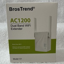 BrosTrend AC1200 E1 Dual-Band WiFi Extender WPS, Ethernet Port, White