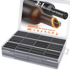 400 Pcs Heat Shrink Tubing Kit-3:1 Ratio Adhesive Lined,Marine Grade Shrink Wrap