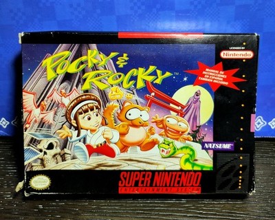 Pocky & Rocky BOX ONLY AUTHENTIC SNES RARE ORIGINAL SUPER NINTENDO OEM