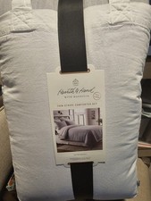 Grey Microstripe Comforter  Sham Set - Hearth  Hand  with Magnolia FULL/QUEEN