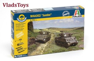 Italeri Plastic Model kit 1/72 Two M4A3E2 Jumbo Sherman FAST ASSEMBLY 7520