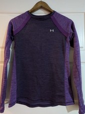 Women's Under Armour Cold Gear Long Sleeved top-size small-purple-thumb holes