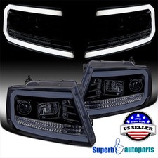 Fit 2004-2008 F150 06-08 Mark Lt Glossy Black Smoke Projector Headlights Led Bar Fit 2004-2008 F150 06-08 Mark Lt Glossy Black Smoke Projector Headlights Led Bar