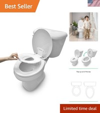 White Portable Flip  Sit Potty Seat - Space-Saving Design for Toddler Training