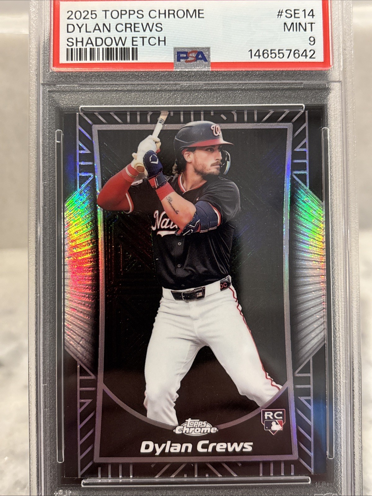 2025 Topps Chrome Dylan Crews Shadow Etch RC Rookie #SE14 PSA 9 MINT