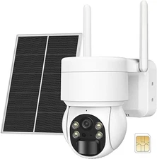 SEHMUA 4G LTE Cellular Security Camera SIM Card Pan Tilt 360° 2K ZC-YT05 - White