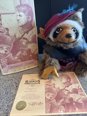 Vintage 1989 Robert Raikes Originals: 660331  Robin Raccoon  #7151/7500 w/ COA