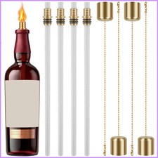 12Pcs Wine Bottle Torch Kit Garden DIY Wine Bottle Torch D&eacute;cor with 4 Torch...