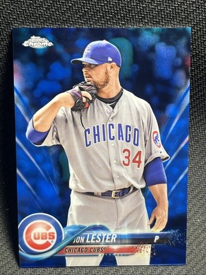 2018 Topps Chrome Jon Lester #191 Blue Refractor 26/150 Chicago Cubs