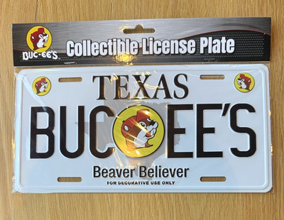 Buc-ees Texas Collectible License Plate Tag Decorative- Brand New- Full Size