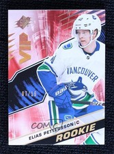 2018-19 SPx VIP Red Numbered Rookies Tier B 7/15 Elias Pettersson #VIP-PE 5vt