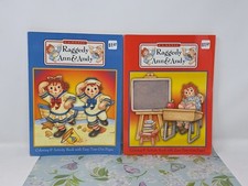 2 RAGGEDY ANN  ANDY coloring  activity books Beach Days And School Days 2005
