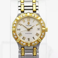 Concord Saratoga Date 23mm 18K Gold & Stainless Steel Quartz Lady Wristwatch
