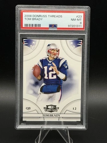 2008 Donruss Threads Tom Brady #23 PSA 8