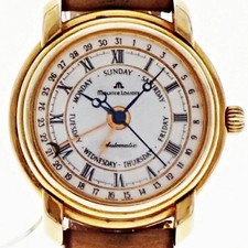 Maurice Lacroix Masterpiece Five Hands Watch SS Leather Automatic White Dial