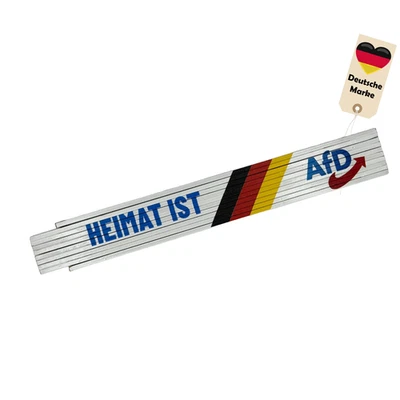 FLAGSHIPPER AFD Zollstock 2 Meter Holz Zollstock Handwerker Maßstab AfD Fanartikel Neu