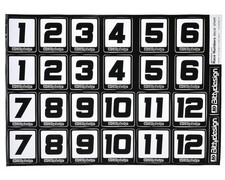 Bittydesign Race Number Decal Sheet 34x24cm Bdyrnds-2415