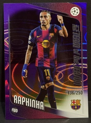 2025-26 Topps UEFA Club Competitions Barcelona Raphinha Purple