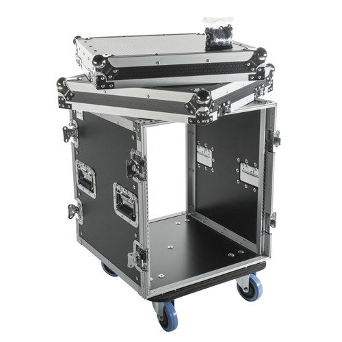 19" DD Pro Case 12HE Robustes Holzrack Rollen Butterfly-Verschlüsse - Afbeelding 2 van 8