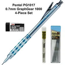 4-Piece Set, Pentel PG1017C, 0.7mm Graph Gear 1000 Automatic Pencil