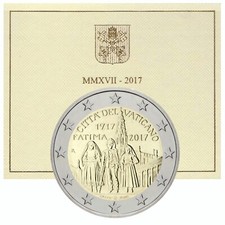 2 Euro Vatican City 2017 * 100 Anniversary - Our Lady of Fátima * Coin Card BU