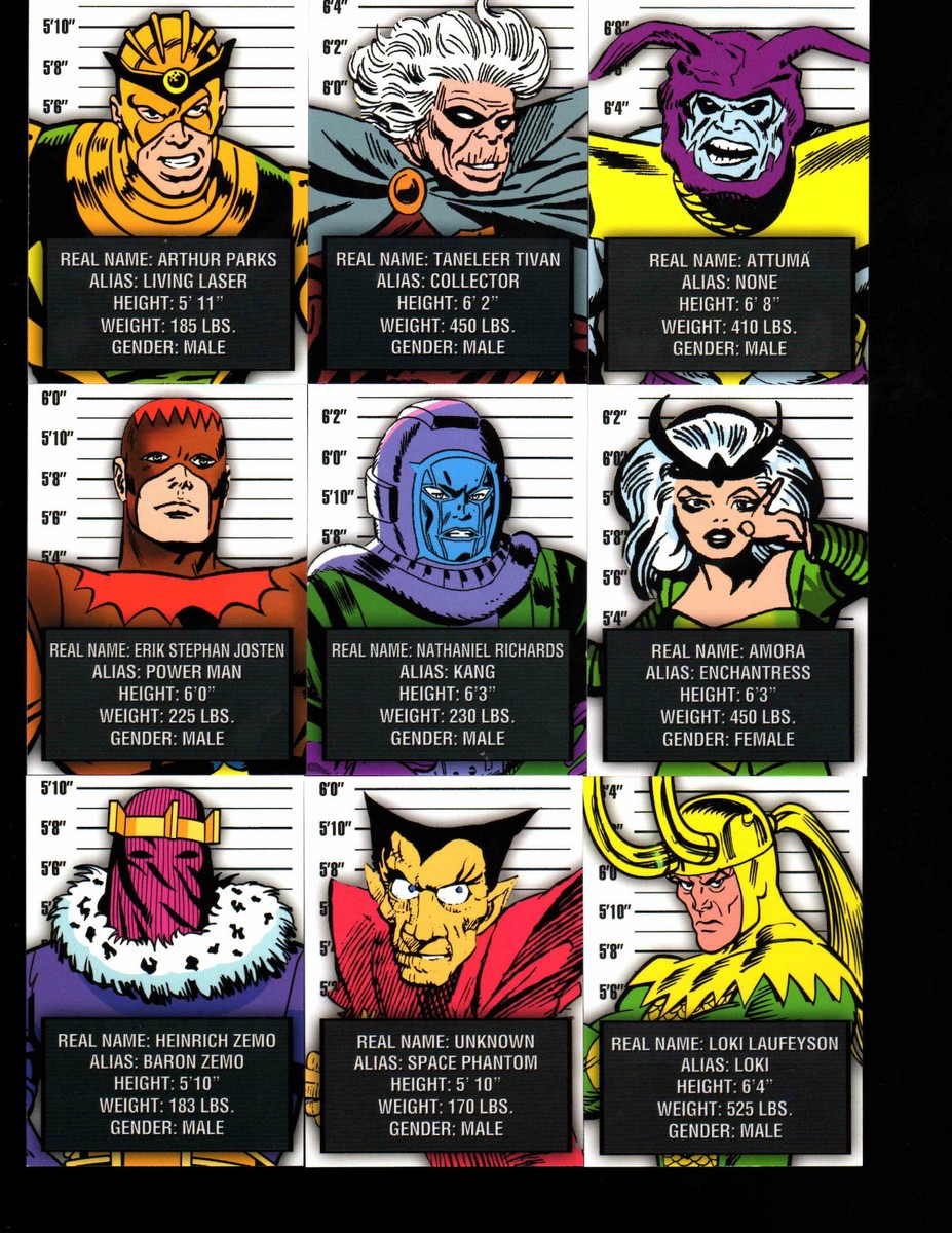 Marvel The Avengers Silver Age Classic Villains 12 card set | eBay