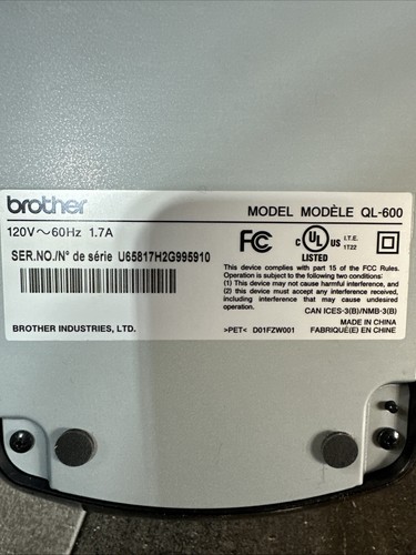 Brother - QL-600 Economic Desktop Etikettendrucker - Schwarz - Bild 9 von 11