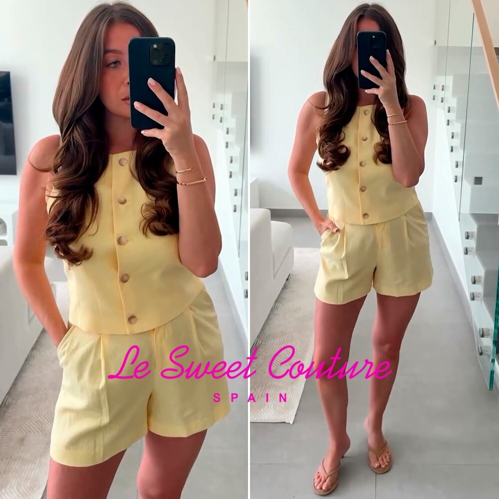 ZARA WOMAN NWT SS25 YELLOW LINEN VEST ALL SIZES 2949/332/300