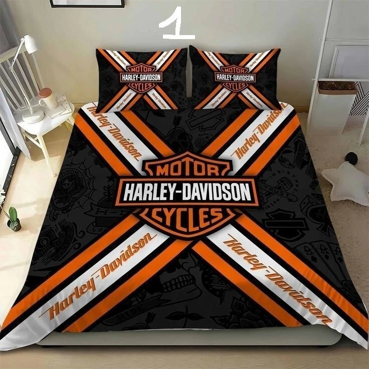 3D Davidson Motorcycle Quilt Cover Set with Pillowcases