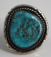 Artisan Sterling Silver Blue Turquoise Ring Size 5 Southwestern