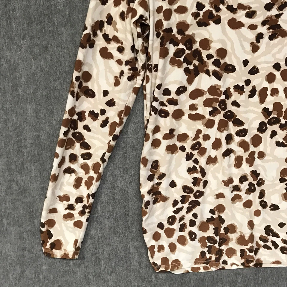 Top de pijama Alfani para mujer grande manga larga elástico camisa para dormir informal Foto 4 de 4