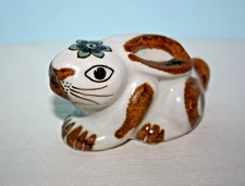 Tonala Mexican Folk Art Pottery 4" Bunny Rabbit Figurine