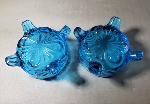 2 Imperial Glass CAPRICE BLUE Open SALT Dishes Excellent Condition, 70s Era - Picture 6 of 6