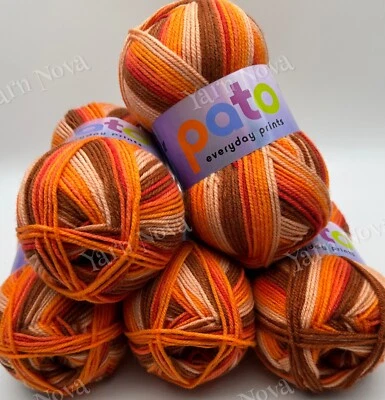 CYGNET Pato Everyday Prints DK Knitting Crochet Yarn Wool - 5x100g Balls- 695 Hopscotch