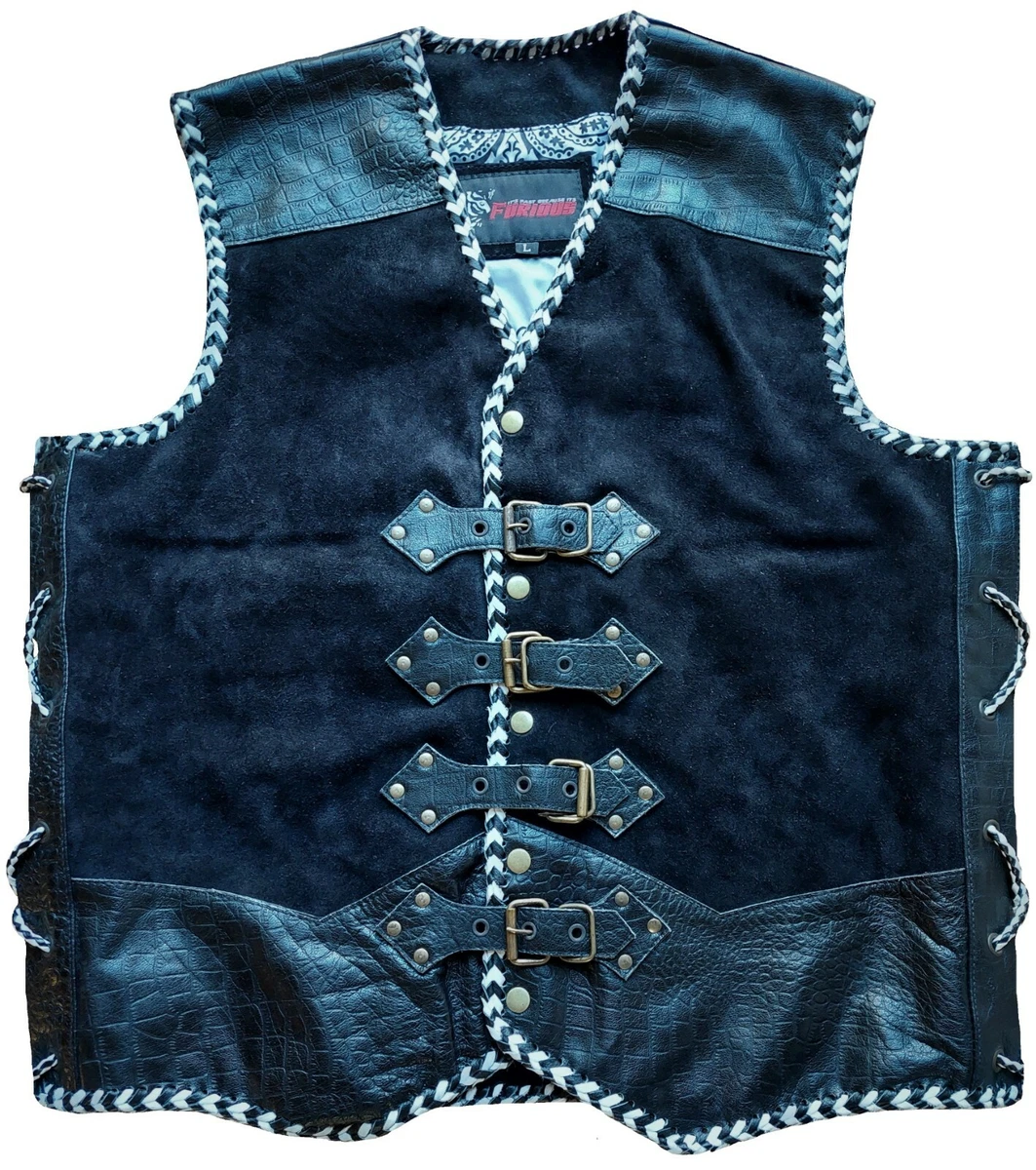 Braided leather vest sale