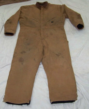 Men's Walls Workwear Insulated Brown Canvas Coveralls - 2XL - Stains