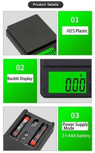 Digital Scale 1000g x 0.1g Jewelry Gold Silver Coin Gram Pocket Size Herb Grain - Picture 4 of 5