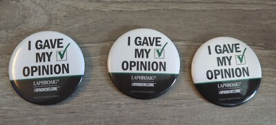 3 Rare Promo Event Laphroaig Scotch Whisky ''I gave My Opinion'' Pins / Badges