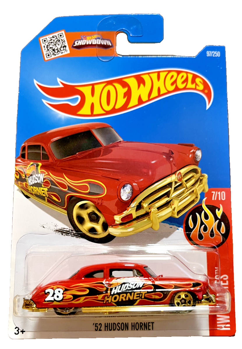 1952 HUDSON HORNET #28 RED WITH FLAMES by HOT WHEELS 1:64 HW