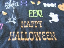 SCRUB TOP HAPPY HALLOWEEN EEK Size XL SB SCUBS Candy Spooky Cats Spider Webs