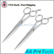 2 ICE TEMPERED 7-1/2" BARBER SCISSORS SHEARS STAINLESS