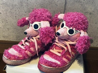 adidas Originals x Jeremy Scott Mens Sneakers Pink Poodle Dog Size US4.5  23.5cm | eBay