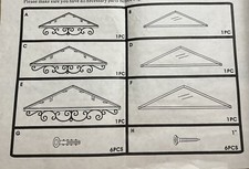 New In Open Box Set Of 3 Glass Floating Wall Mount Shelves W/ Metal Scroll Work