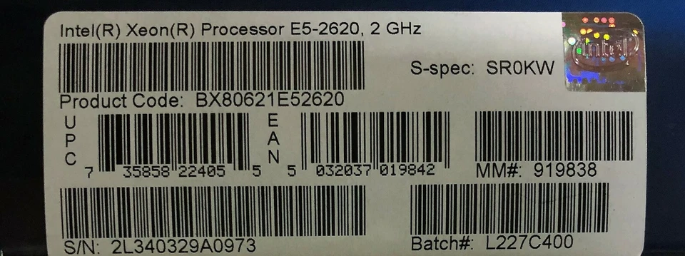 Intel BX80621E52620 SR0KW Xeon E5-2620 15M Cache, 2.00 GHz, 7.20 GT/s QPI NEW - Image 2 of 2